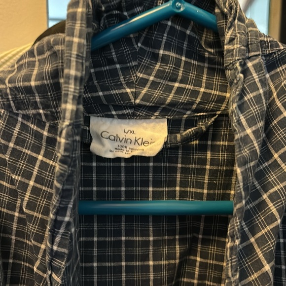 Calvin Klein blue plaid cotton robe - Picture 2 of 4